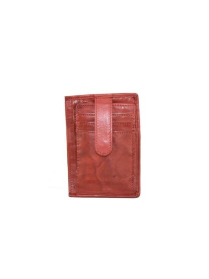 Stilvolle Vintage Leder Geldbörsen in Rot - Authentischer Look mit gewaschenem Leder und nostalgischem Effekt