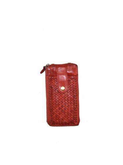 Stilvolle rote Leder Clutch Unterarmtasche mit Schulterriemen - 2 Fächer für einen eleganten Look
