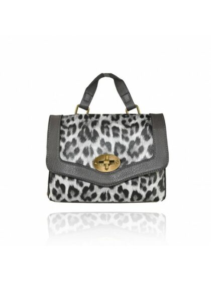 Stylische Kunstledertasche mit Leopardenmuster und Schultergurt - Tierprint Fantasie