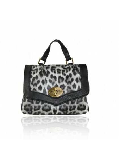 Stylische Kunstledertasche mit Animal-Print-Muster und Schulterriemen - Leoparden-Design