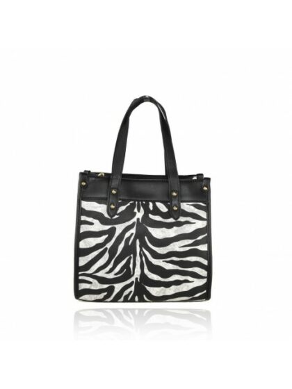 Stylische Kunstledertasche mit Animal-Print-Muster und Schultergurt - Zebra-Design