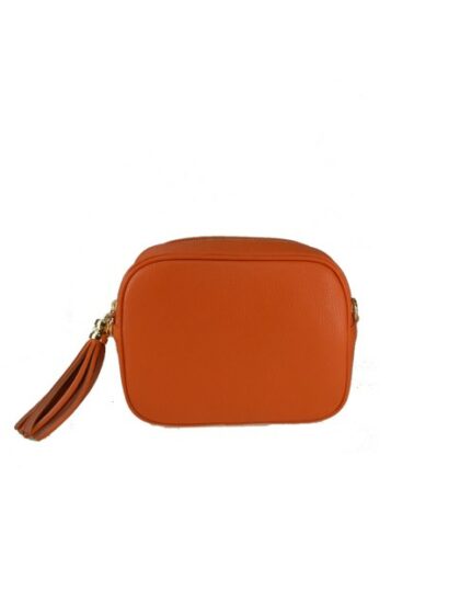 Modische Leder Kuriertasche mit Schultergurt in Orange/Koralle - Stylisches Accessoire für unterwegs