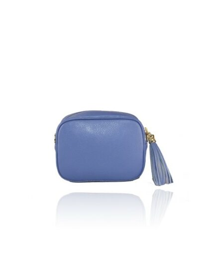 Stylische Leder Kuriertasche mit Schultergurt in Madridblau - Perfekt für stilbewusste Damen!