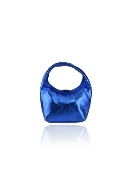 Stylische Kuriertasche aus Leder in Metal Blau mit Schulterriemen - Perfekte Ergänzung für jeden Look!