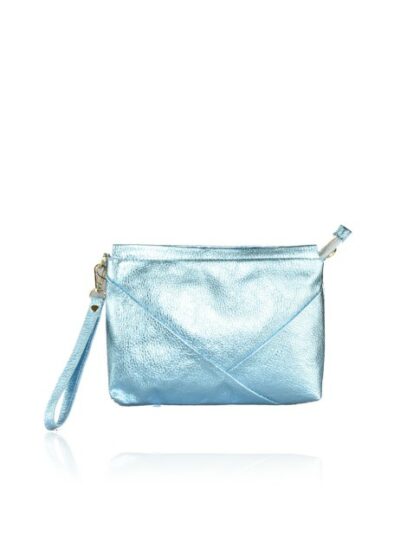 Stylische Leder Kuriertasche mit Schulterriemen in Light Blau - Ein Must-Have für jede Fashionista!