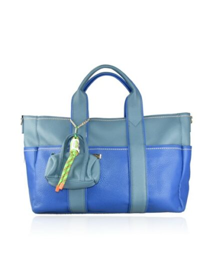 Stylische blaue Handtasche aus Kunstleder mit Schultergurt - Perfekt für jeden Anlass