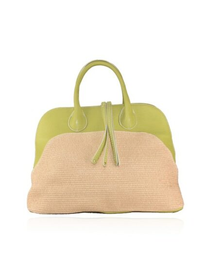 Gelbe Handtasche aus Kunstleder mit PU- und Textilmaterial