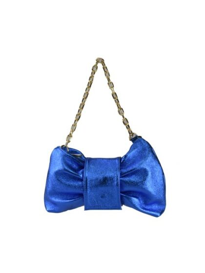 Exklusive Royal Blaue Leder Clutch Unterarmtasche mit Schulterriemen - Hochwertige Echtleder Handtasche für stilbewusste Frauen