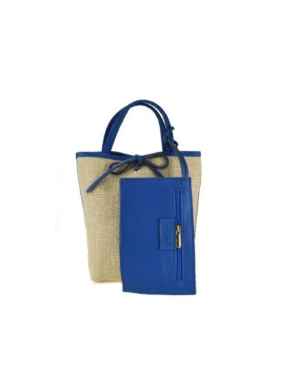 Stilvolle Lederhandtasche mit Schultergurt in Royal Blau für Damen