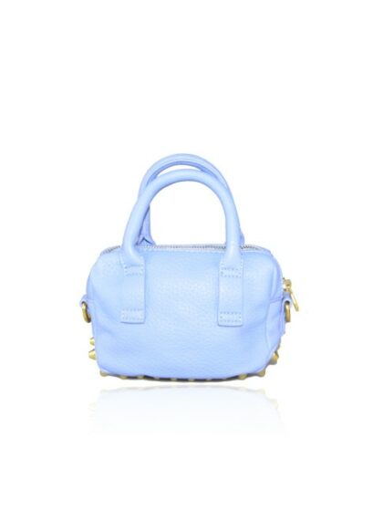 Moderne Kuriertasche aus Kunstleder in Light Blau mit Schultergurt - PU Mini Handtasche für stilvolle Damen