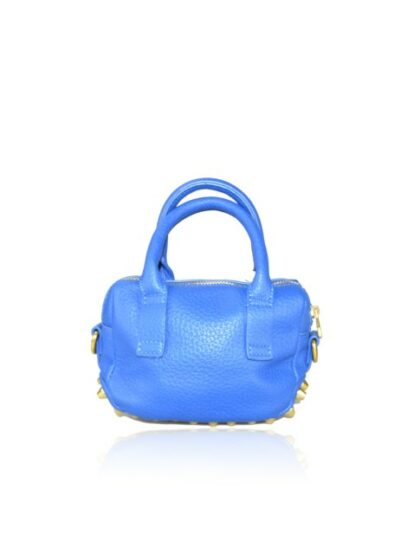 Stylische Kuriertasche aus Kunstleder in Royal Blau mit Schulterriemen - PU Mini Handtasche