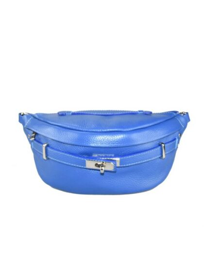 Stilvolle Kuriertasche aus echtem Leder in Royal Blau mit praktischem Schultergurt