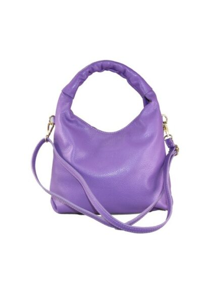 Stylische Leder Umhängetasche in Violett - Hochwertige Genuine Leather Schultertasche