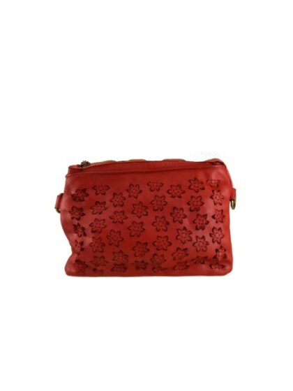Stilvoller Vintage Clutch aus Leder in Rot - Elegante Unterarmtasche mit gewaschenem Leder und Vintage-Effekt