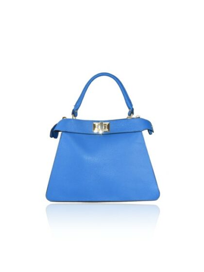 Stylische Lederhandtasche mit Schultergurt - Royal Blau