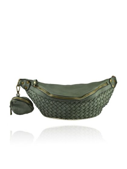 Stylische Kuriertasche aus Leder im angesagten Vintage-Look - Farbe Mint