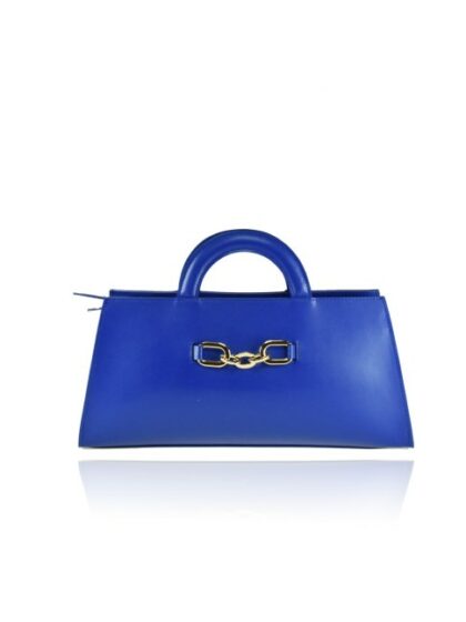 Exklusive Lederhandtasche mit Schulterriemen - Royal Blau