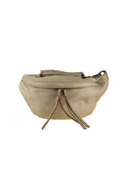 Stilvolle Kuriertasche aus echtem Leder im Vintage-Look in Beige