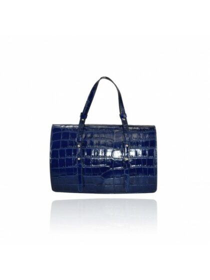 Stylische blaue Lederhandtasche mit Schultergurt - zeitloser Modetrend