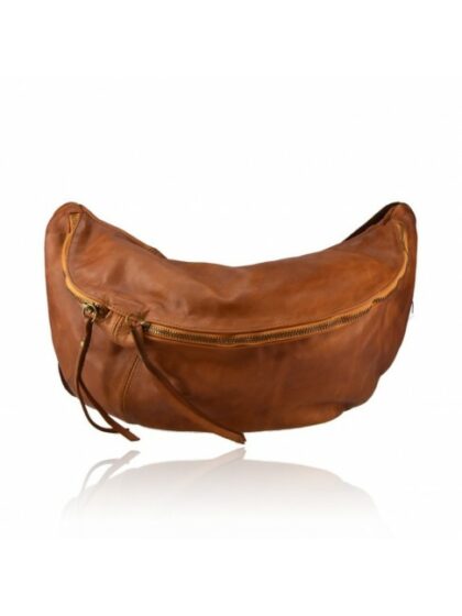 Stylische Vintage Leder Kuriertasche / Clutch in Hellbraun - Zeitloser Trend!