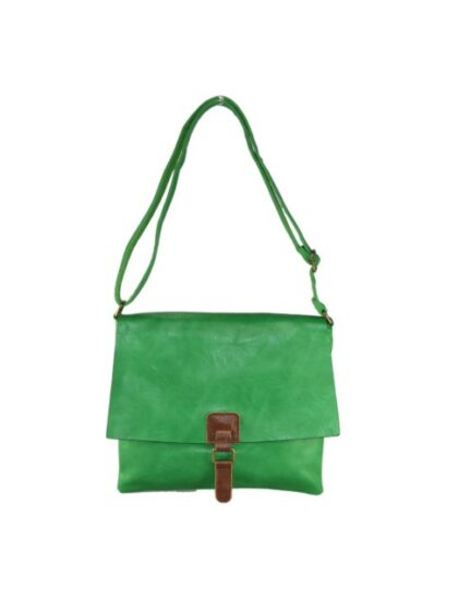 Stylische grüne Kuriertasche aus Kunstleder - Unisex Eco-Leather Schultertasche