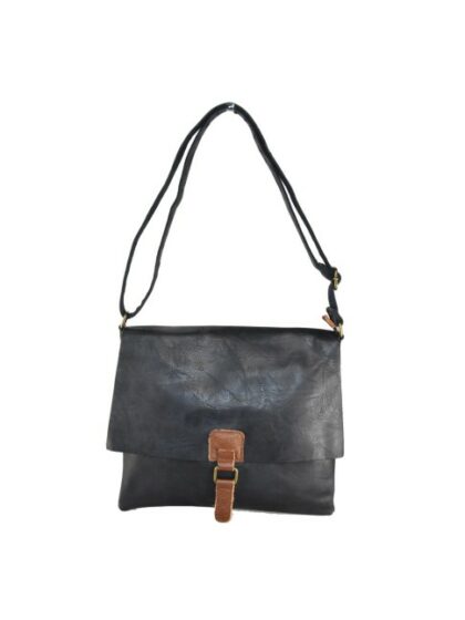 Stylishe blaue Unisex Kuriertasche aus hochwertigem Kunstleder - Nachhaltige Schultertasche