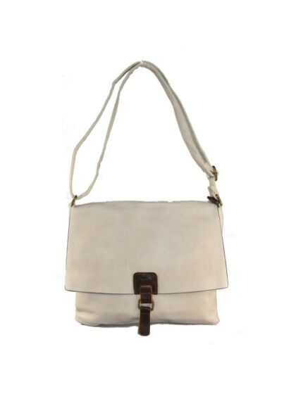 Moderne Kuriertasche aus Kunstleder in Beige - Unisex eco-leather shoulder bag