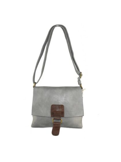 Hochwertige Kunstleder Kuriertasche in Grau - Unisex Umhängetasche aus umweltfreundlichem Material