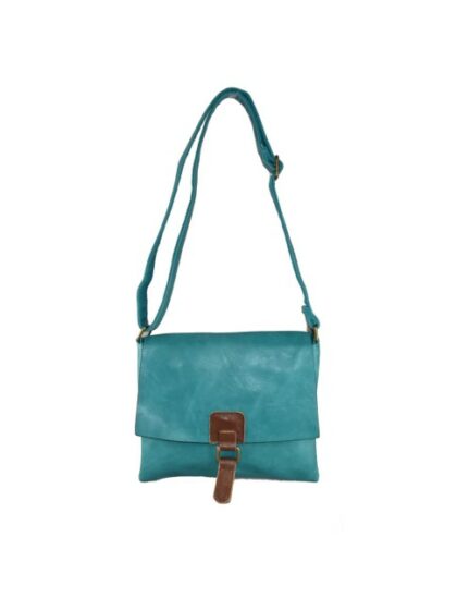 Stylische Kuriertasche aus Kunstleder in Blau - Unisex eco-leather shoulder bag