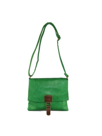 Stylische grüne Kuriertasche aus Kunstleder für Damen und Herren - Nachhaltige Unisex Eco-Leather Schultertasche