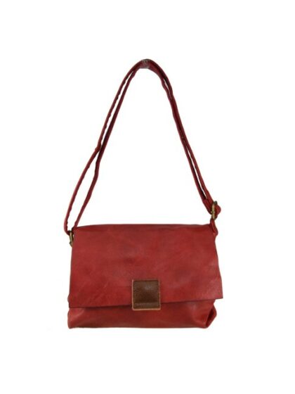 Stylische rote Kuriertasche aus Kunstleder - Unisex eco-leather shoulder bag