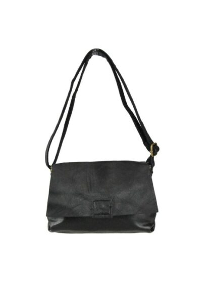 Stylische Unisex Kuriertasche aus Kunstleder in Schwarz - Nachhaltige eco-leather shoulder bag