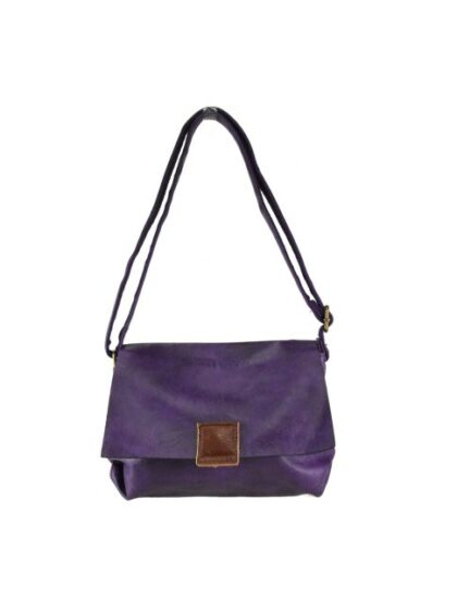 Hochwertige Kuriertasche aus Kunstleder in Violett für Damen und Herren | Unisex Eco-Leather Schultertasche