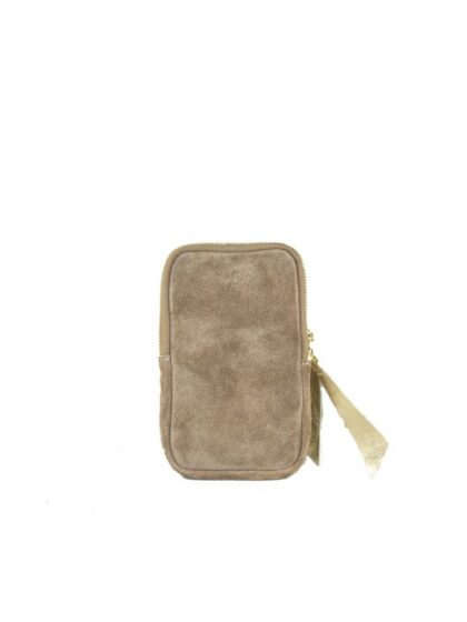 Stylische Leder Kuriertasche mit Schultergurt in Taupe - Perfekt für unterwegs