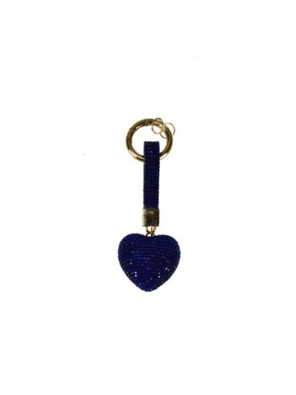 Schlüsselanhänger aus Kunstleder in Royal Blau - Accessoire für Taschen mit Herz