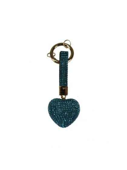 Stylischer Schlüsselanhänger aus Kunstleder in Light Blau mit Herz-Anhänger - Perfektes Accessoire für Taschen