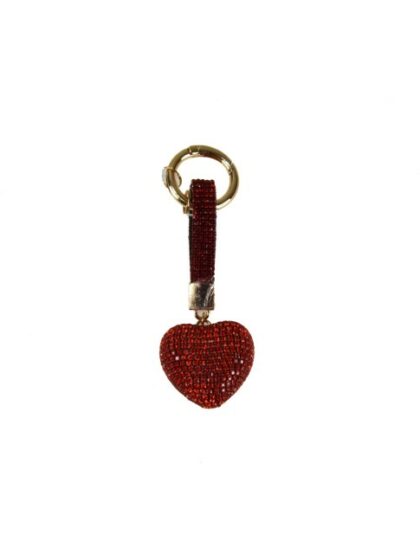 Stylischer roter Schlüsselanhänger aus Kunstleder mit Herz - Perfektes Accessoire für Taschen