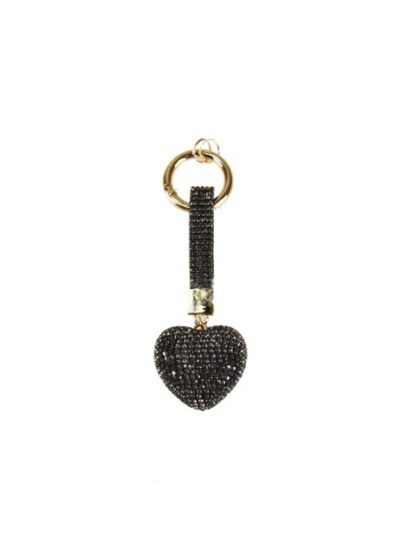 Stylischer Gunfarbener Schlüsselanhänger aus Kunstleder mit Herz-Anhänger für Taschen und Accessoires