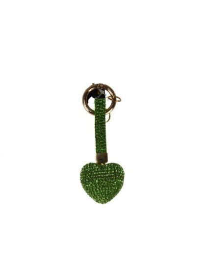 Modischer grüner Schlüsselanhänger aus Kunstleder mit Herz - stilvolles Accessoire für Taschen