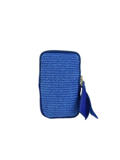 Stilvolle Leder Kuriertasche mit Schultergurt - Royal Blau - Trendige mobile Pochette